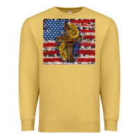 Antique Gold jesus christ with american flag Premium Sweatshirt - TumblerDesignByShophia