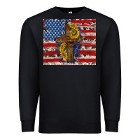 Black jesus christ with american flag Premium Sweatshirt - TumblerDesignByShophia