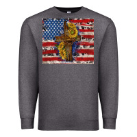 Charcoal Heather jesus christ with american flag Premium Sweatshirt - TumblerDesignByShophia
