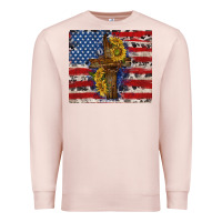 Pale Pink jesus christ with american flag Premium Sweatshirt - TumblerDesignByShophia