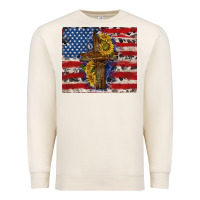 Jesus Christ With American Flag Premium Sweatshirt | Teevron