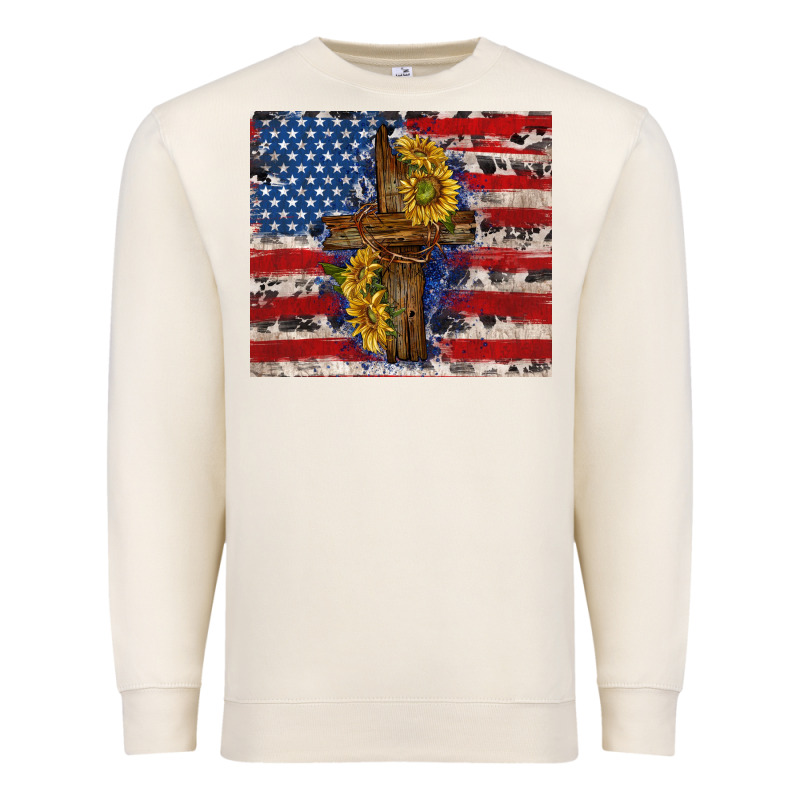 Jesus Christ With American Flag Premium Sweatshirt by TumblerDesignByShophia | Teevron