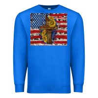 True Royal jesus christ with american flag Premium Sweatshirt - TumblerDesignByShophia
