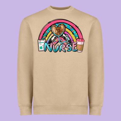 Nurse Rainbow Heavyweight Sweatshirt Designed By Nancycooperartshop