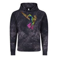 Cloud Black Flying Ruby Throated Hummingbird Vintage Hoodie - LillyAllenDesigns