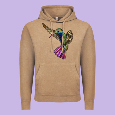 Flying Ruby Throated Hummingbird Vintage Hoodie Designed By Lillyallendesigns