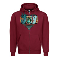 Burgundy Oh Joy Love Zipper Hoodie - Bettercallsaul