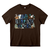 Chocolate Brown It's Freezing Season Heavy Core Tee - FaDigitalArtStudio