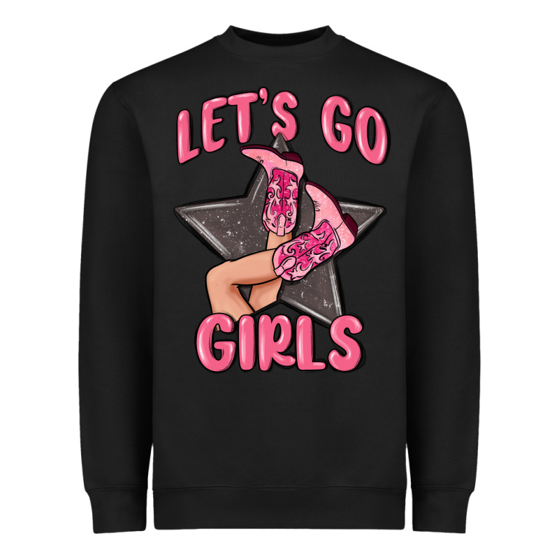 Lets Go Girls Cowgirl Boots Star Heavyweight Sweatshirt by MaliasSmallBusiness | Teevron