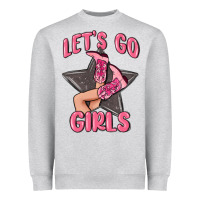 Heather Grey lets go girls cowgirl boots star Heavyweight Sweatshirt - MaliasSmallBusiness