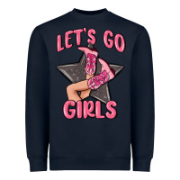 Navy lets go girls cowgirl boots star Heavyweight Sweatshirt - MaliasSmallBusiness