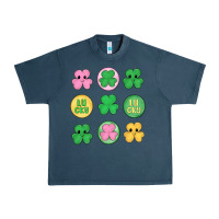 Midnight Navy st.patrick's day clovers Urban Heavy Tee - MaliasSmallBusiness