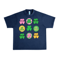 Navy st.patrick's day clovers Urban Heavy Tee - MaliasSmallBusiness