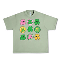 Oil Green st.patrick's day clovers Urban Heavy Tee - MaliasSmallBusiness