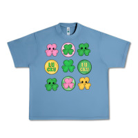 Pebble Blue st.patrick's day clovers Urban Heavy Tee - MaliasSmallBusiness