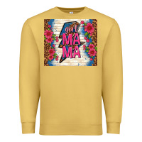Antique Gold girl mama thunder with flowers Premium Sweatshirt - TumblerDesignByShophia