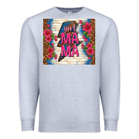 Heather Grey girl mama thunder with flowers Premium Sweatshirt - TumblerDesignByShophia