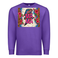 Purple girl mama thunder with flowers Premium Sweatshirt - TumblerDesignByShophia
