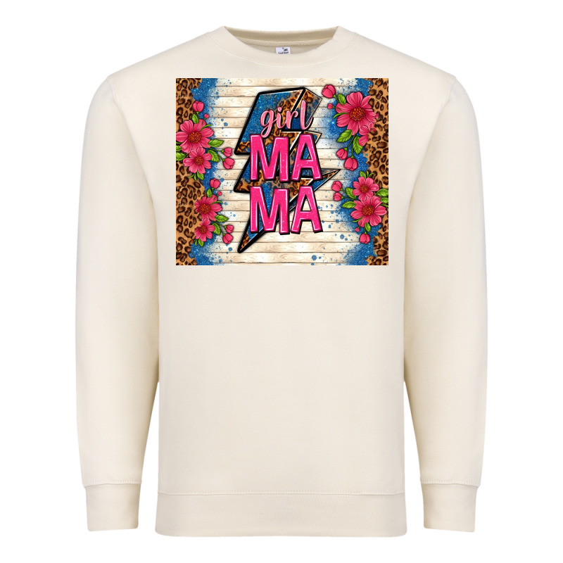 Girl Mama Thunder With Flowers Premium Sweatshirt by TumblerDesignByShophia | Teevron