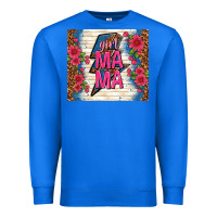 True Royal girl mama thunder with flowers Premium Sweatshirt - TumblerDesignByShophia