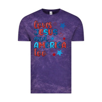 Cloud Purple love jesus and america too Vintage Tee - JahusDesignShop