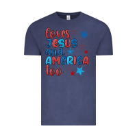 Vintage Denim love jesus and america too Vintage Tee - JahusDesignShop