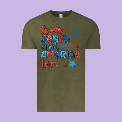 Love Jesus And America Too Vintage Tee Designed By Jahusdesignshop