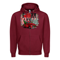 Burgundy Farm Life Christmas Zipper Hoodie - Bettercallsaul
