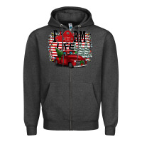 Charcoal Heather Farm Life Christmas Zipper Hoodie - Bettercallsaul