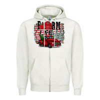 Oatmeal Heather Farm Life Christmas Zipper Hoodie - Bettercallsaul