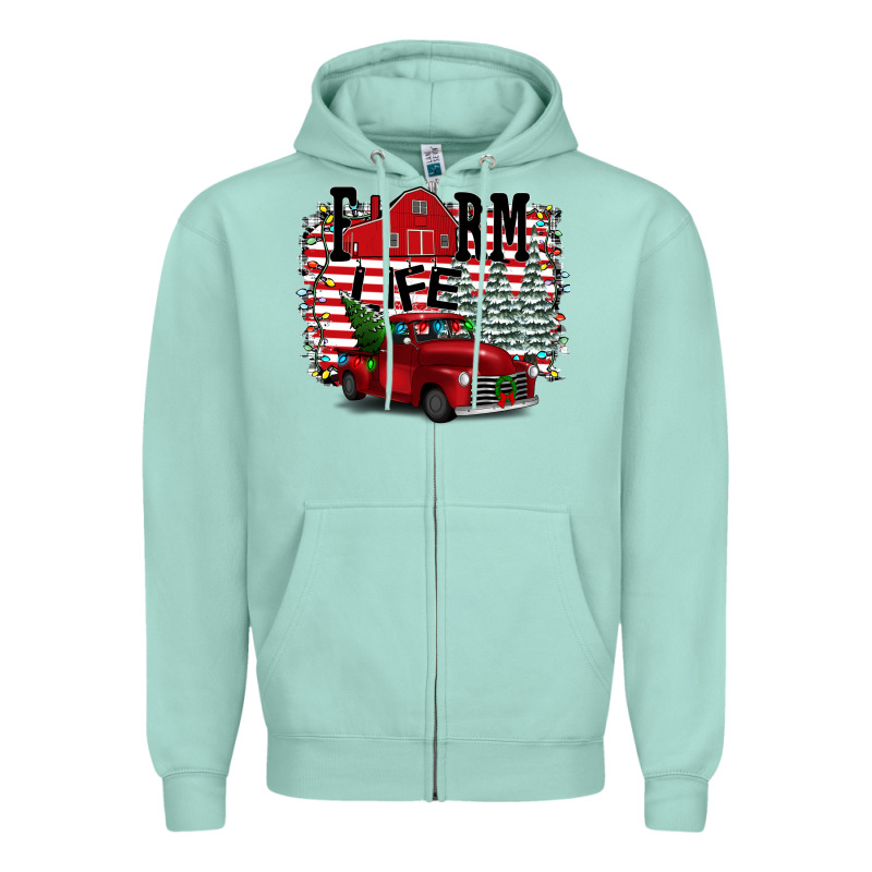Farm Life Christmas Zipper Hoodie by Bettercallsaul | Teevron