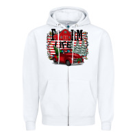 White Farm Life Christmas Zipper Hoodie - Bettercallsaul