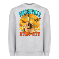 Heather Grey naschville music city Heavyweight Sweatshirt - NancyCooperArtShop
