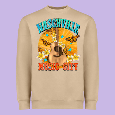 Naschville Music City Heavyweight Sweatshirt Designed By Nancycooperartshop