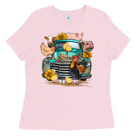 Farm Truck Farm Animals Ladies Tee | Teevron