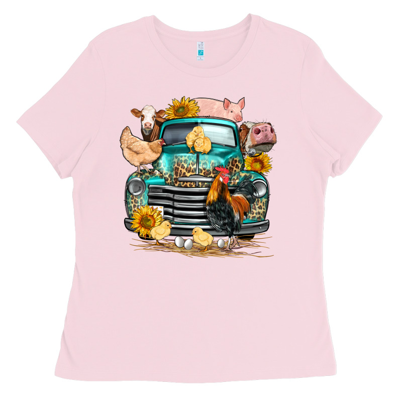 Farm Truck Farm Animals Ladies Tee by FaDigitalArtStudio | Teevron