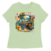 Matcha farm truck farm animals Ladies Tee - FaDigitalArtStudio