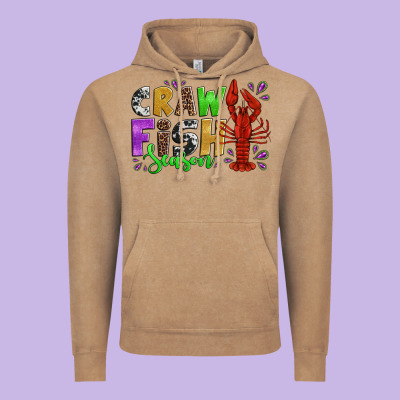 Crawfish Season Mardi Gras Carnival Vintage Hoodie Designed By Jasminsmagicworld