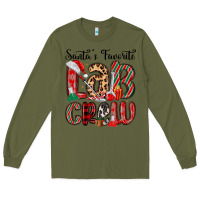 Army Green santa s favorite lab crew Long Sleeve Tee - MaliasSmallBusiness