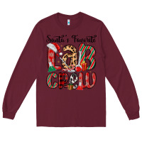 Burgundy santa s favorite lab crew Long Sleeve Tee - MaliasSmallBusiness