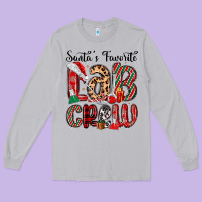 Santa S Favorite Lab Crew Long Sleeve Tee Designed By Maliassmallbusiness