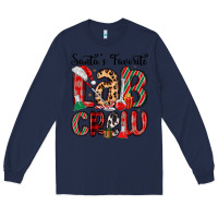 Navy santa s favorite lab crew Long Sleeve Tee - MaliasSmallBusiness