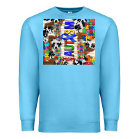 Ocean Blue autism mom puzzle ribbon Premium Sweatshirt - TumblerDesignByShophia