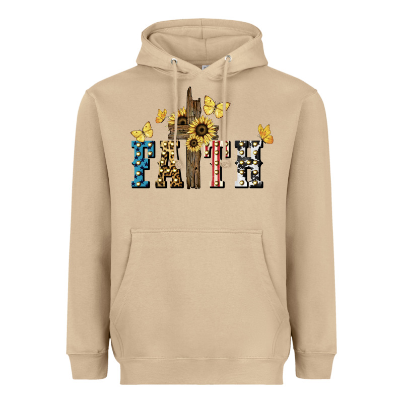 Faith Usa Sunflower 4th Of July Heavyweight Hoodie by HowdyJamesFarm | Teevron