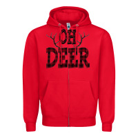Red Oh Deer Zipper Hoodie - Bettercallsaul