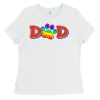 White lgbtq dad and paw Ladies Tee - HRA Design Shop