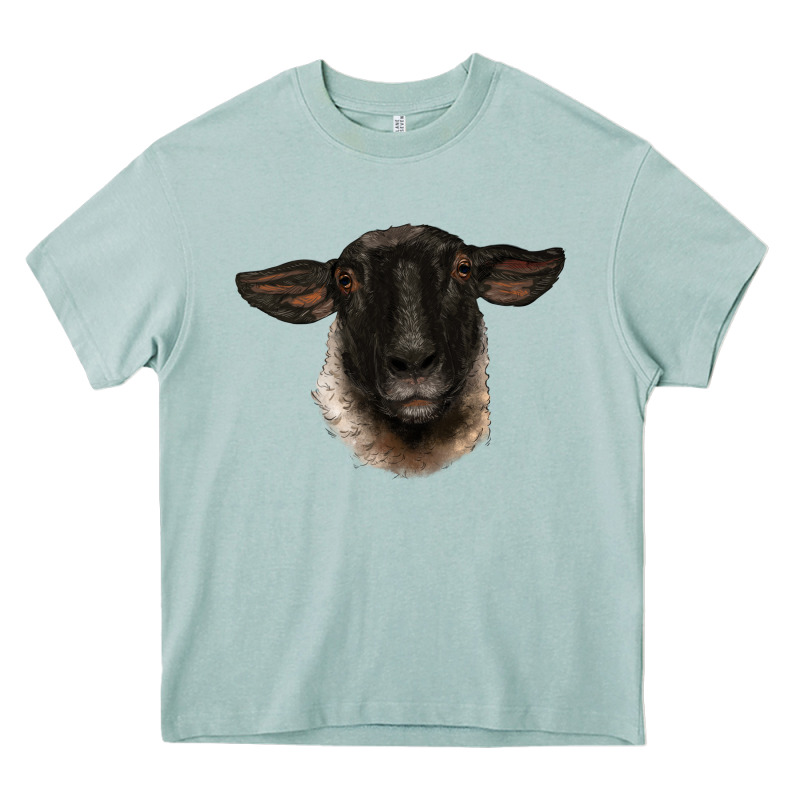 Suffolk Ewe Head Heavy Core Tee by BarkalooDesign | Teevron