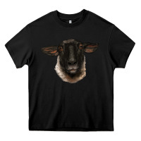 Black suffolk ewe head Heavy Core Tee - BarkalooDesign
