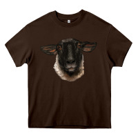 Chocolate Brown suffolk ewe head Heavy Core Tee - BarkalooDesign