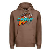 Chestnut Game day leopard fire and ball Premium Hoodie - HowdyJamesFarm